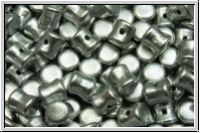 Diabolo-Beads, 5x5mm, silver, met., satin, 25 Stk.