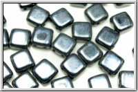 TILE-Beads, 6x6mm, hematite, metallic, 25 Stk.