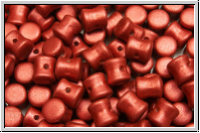 Diabolo-Beads, 5x5mm, lava red, met., satin, 25 Stk.