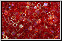 SBS-18-0298, MIYUKI Squares, 1,8mm, ruby, trans., AB, 5g