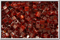 SBS-18-0304, MIYUKI Squares, 1,8mm, garnet, trans., gold luster, 5g