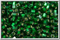 SBS-18-0027, MIYUKI Squares, 1,8mm, emerald, dk., trans., silver-ld., 5g