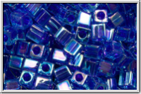 SB-03-0353, MIYUKI Squares, 3mm, blue, trans., violet-ld., AB, 10g