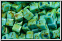 SB-04-4514, MIYUKI Squares, 4mm, aqua, op., picasso, 15g