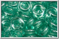 Glasring, 10x3,2mm, turquoise, lt., trans., luster, 10 Stk.