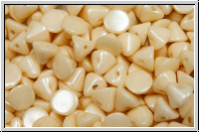 Button-Beads, 4mm, white, op., champagne luster, 50 Stk.