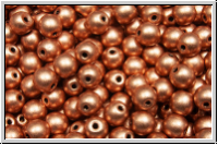 bhm. Glasperle, rund, 4mm, copper, met., satin, 50 Stk.