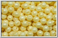 bhm. Glasperle, rund, 4mm, white, op., cream luster, 50 Stk.