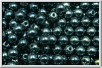 bhm. Glasperle, rund, 4mm, black, op., full celsian, 50 Stk.