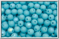 bhm. Glasperle, rund, 4mm, baby blue, op., matte, AB, 50 Stk.