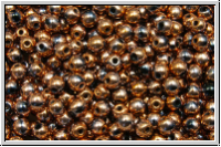 bhm. Glasperle, rund, 3mm, black, op., full capri gold, 50 Stk.