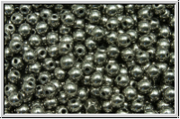 bhm. Glasperle, rund, 3mm, black, op., full chrome, 50 Stk.