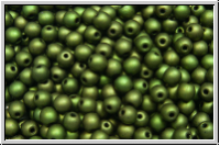 bhm. Glasperle, rund, 3mm, green, met., matte, 50 Stk.