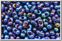 Farfalle Perlen, 4x2mm, blue/purple, metallic, iris., 10 g
