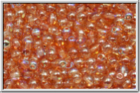 bhm. Glasperle, rund, 3mm, crystal, trans., orange AB, 50 Stk.