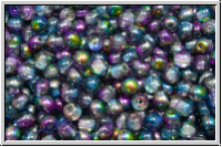 bhm. Glasperle, rund, 3mm, crystal, trans., magic blue/purple, 50 Stk.