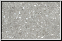 Bhm. Glasschliffperle, PRECIOSA, feuerpol., 3mm, crystal, trans., white iris. sfinx, 50 Stk.