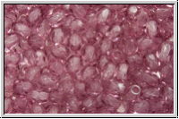 Bhm. Glasschliffperle, PRECIOSA, feuerpol., 3mm, crystal, trans., mauve (dyed), 50 Stk.