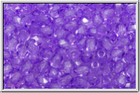 Bhm. Glasschliffperle, PRECIOSA, feuerpol., 3mm, crystal, trans., lavender (dyed), 50 Stk.