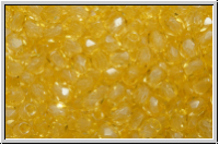 Bhm. Glasschliffperle, PRECIOSA, feuerpol., 3mm, crystal, trans., sunflower (dyed), 50 Stk.