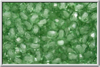 Bhm. Glasschliffperle, PRECIOSA, feuerpol., 3mm, crystal, trans., sage (dyed), 50 Stk.