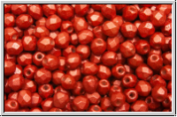 Bhm. Glasschliffperle, PRECIOSA, feuerpol., 3mm, lava red, met., satin, 50 Stk.