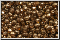 Bhm. Glasschliffperle, PRECIOSA, feuerpol., 3mm, topaz, trans., bronze luster, 50 Stk.