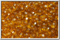 Bhm. Glasschliffperle, PRECIOSA, feuerpol., 3mm, topaz, colorado, trans., 50 Stk.