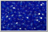 Bhm. Glasschliffperle, PRECIOSA, feuerpol., 3mm, cobalt, lt., trans., 50 Stk.