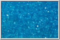 Bhm. Glasschliffperle, feuerpol., 3mm, aqua, med., trans., 50 Stk.