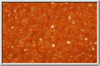 Bhm. Glasschliffperle, feuerpol., 3mm, orange, lt., trans., 50 Stk.