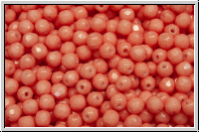 Bhm. Glasschliffperle, feuerpol., 3mm, white, op., indian peach, 50 Stk.