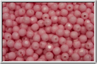 Bhm. Glasschliffperle, feuerpol., 3mm, white, op., pink, 50 Stk.