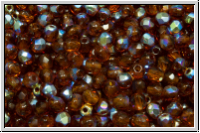 Bhm. Glasschliffperle, feuerpol., 3mm, topaz, med., trans., AB, 50 Stk.