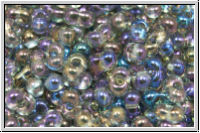 Farfalle Perlen, 4x2mm, black diamond, trans., AB, 10 g