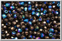 Bhm. Glasschliffperle, feuerpol., 3mm, bronze, dk., met., AB, 50 Stk.