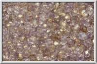 Bhm. Glasschliffperle, feuerpol., 3mm, crystal, trans., gold spackled, 50 Stk.