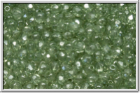 Bhm. Glasschliffperle, feuerpol., 3mm, crystal, trans., seafoam luster, 50 Stk.