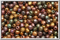 Bhm. Glasschliffperle, feuerpol., 3mm, purple gold, met., iris., satin, 50 Stk.