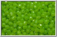 Bhm. Glasschliffperle, feuerpol., 3mm, green, lime, opal, 50 Stk.