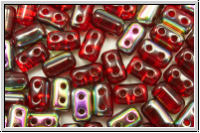 RUL-90080-28101, Rulla Beads, 3x5mm, siam, trans., half vitrail, 100 Stk. (ca. 10 g)