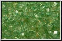 Bhm. Glasschliffperle, feuerpol., 4mm, crystal, trans., seafoam spackled, 50 Stk.