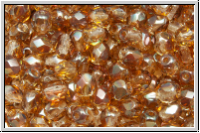 Bhm. Glasschliffperle, feuerpol., 4mm, crystal, trans., venus luster, 50 Stk.