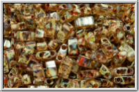 HTL-4505, MIYUKI Half Tila Beads, topaz, lt. smoke, trans., picasso, 5g