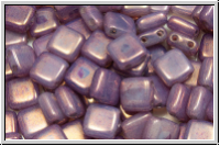 TILE-Beads, 6x6mm, white, opal, vega luster, 25 Stk.