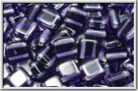 TILE-Beads, 6x6mm, purple velvet, trans., 25 Stk.