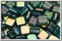 TILE-Beads, 6x6mm, aqua, trans., half vitex, matte, 25 Stk.