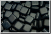 TILE-Beads, 6x6mm, black, op., matte, 25 Stk.