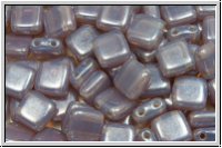 TILE-Beads, 6x6mm, amethyst, lt., opal, luster, 25 Stk.