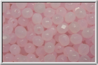 Bhm. Glasschliffperle, feuerpol., 4mm, rosy, alabaster, 50 Stk.